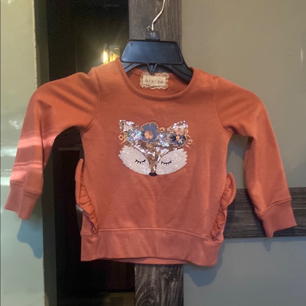 Orange Fox Design Kids Sweatshirt